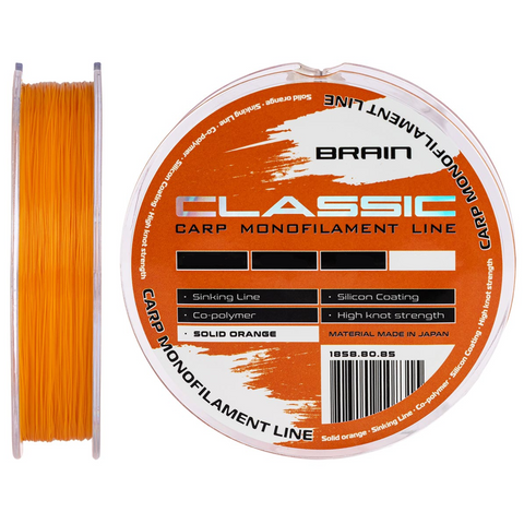 Волосінь Brain Classic Carp Line Solid Orange 150m 0.35mm 10,7kg 104605 фото