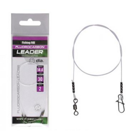 Поводок Fishing ROI флюорокарбоновый 0,60mm 25cm 19,9kg (2шт) 105553 фото