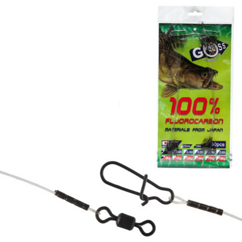 Повідець Goss флюорокарбоновий 0,45mm 20cm 10kg (1шт) 75892 фото
