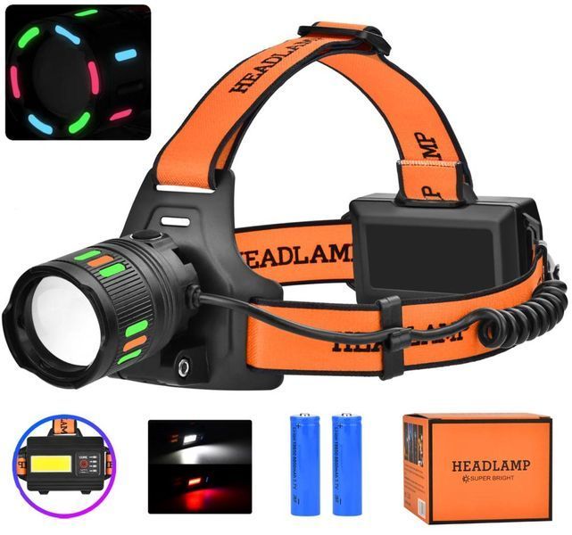 Ліхтар налобний NIGHT VISION FLUORESCENCE BL-T203-TG+COB 105758 фото