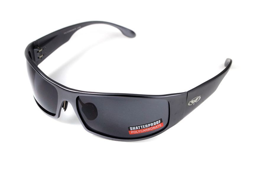 Окуляри захисні Global Vision BAD-ASS-1 GunMetal (gray) сірі в темній металевій оправі 1БЕД1-ГМ20 фото