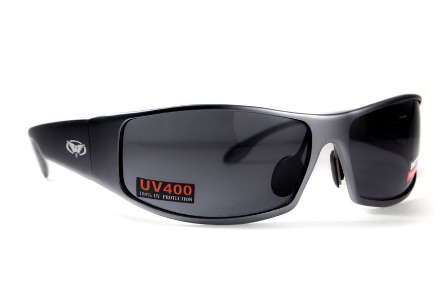 Окуляри захисні Global Vision BAD-ASS-1 GunMetal (gray) сірі в темній металевій оправі 1БЕД1-ГМ20 фото