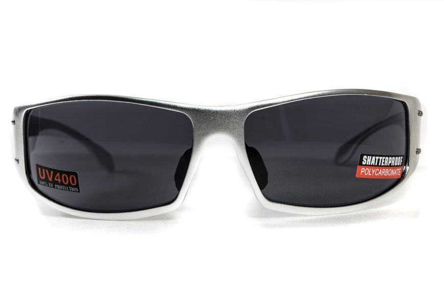 Очки защитные открытые Global Vision Bad-Ass-2 Silver (gray), серые серебристой металлической оправе 1БЕД2-СМ20 фото