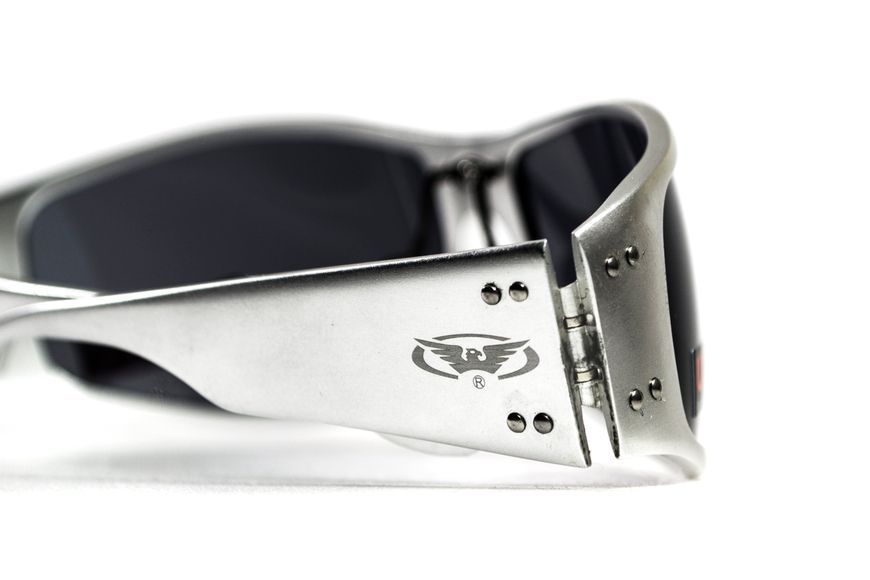 Очки защитные открытые Global Vision Bad-Ass-2 Silver (gray), серые серебристой металлической оправе 1БЕД2-СМ20 фото