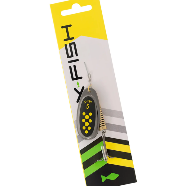 Блешня X-Fish Dark Side №5 14g Nikel black lime 111164 фото Блешня X-Fish Dark Side №5 14g Nikel black lime 111164 фото