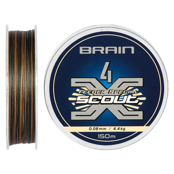 Шнур Brain Scout 4X 150m 0.205mm 14,6kg col.Camo 103803 фото