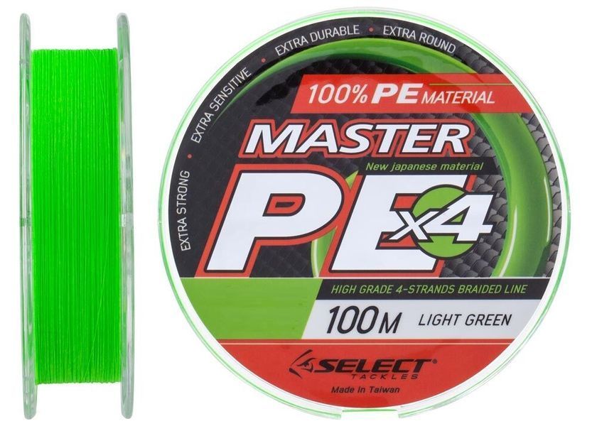 Шнур Select Master PE X4 0.18mm 100m col. Light Green 2620 фото
