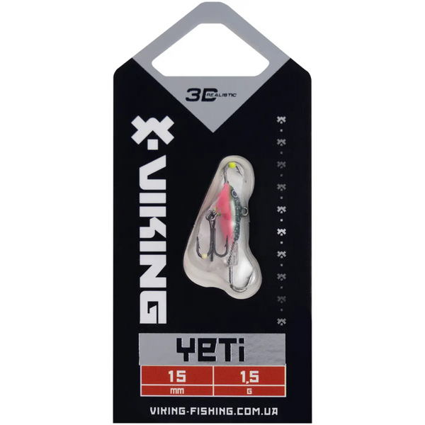 Балансир Viking Fishing Yeti Ice Jig 15mm 1.5g col.22 Kingfisher Pink 106241 фото