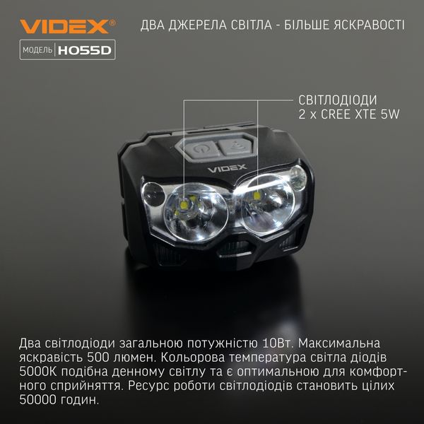 Ліхтар Vіdex VLF-H055D 500Lm 5000K 12009 фото