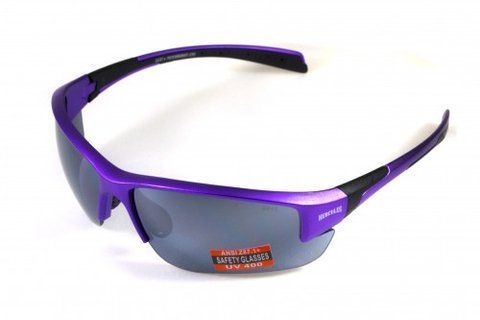 Очки защитные открытые Global Vision Hercules-7 Purple (silver mirror) зеркальные серые 1ГЕР7-Ф70 фото