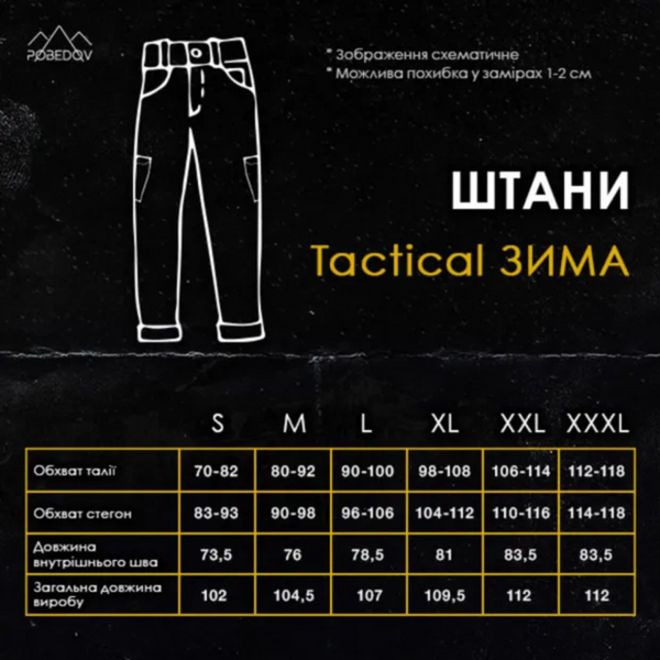 Штани-карго Pobedov trousers Tactical Зима Хакі р-р3XL 105175 фото