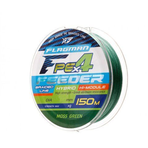 Шнур Flagman PE Hybrid F4 Feeder MossGreen 150m 0,14mm 9448 фото