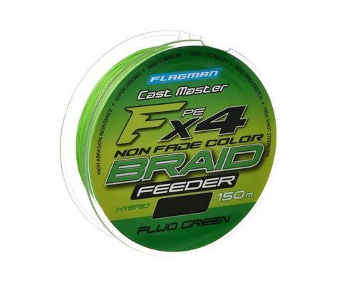 Шнур Flagman Cast Master Feeder Braid X4 Fluo Green 0,18mm 150m 15678 фото