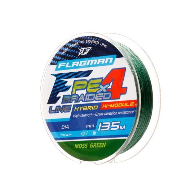 Шнур Flagman PE Hybrid F4 Moss Green 0,16 мм 135м 6044 фото Шнур Flagman PE Hybrid F4 Moss Green 0,16 мм 135м 6044 фото