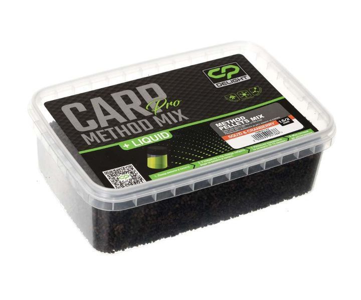 CARP PRO Delight Method Pellets mix 1,5/2 mm SQUID&CRANBERRY + ліквід 109223 фото CARP PRO Delight Method Pellets mix 1,5/2 mm SQUID&CRANBERRY + ліквід 109223 фото