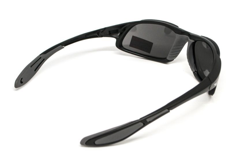 Очки защитные открытые Global Vision Code-8 (gray), серые в чёрной матовой оправе 1КОД8-20 фото