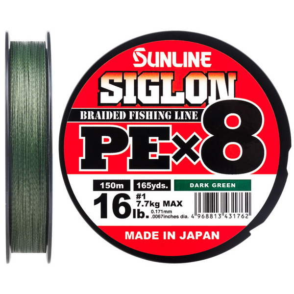 Шнур Sunline Siglon PE x8 150m 0.121mm 3.3kg col. Dark-Green 103820 фото