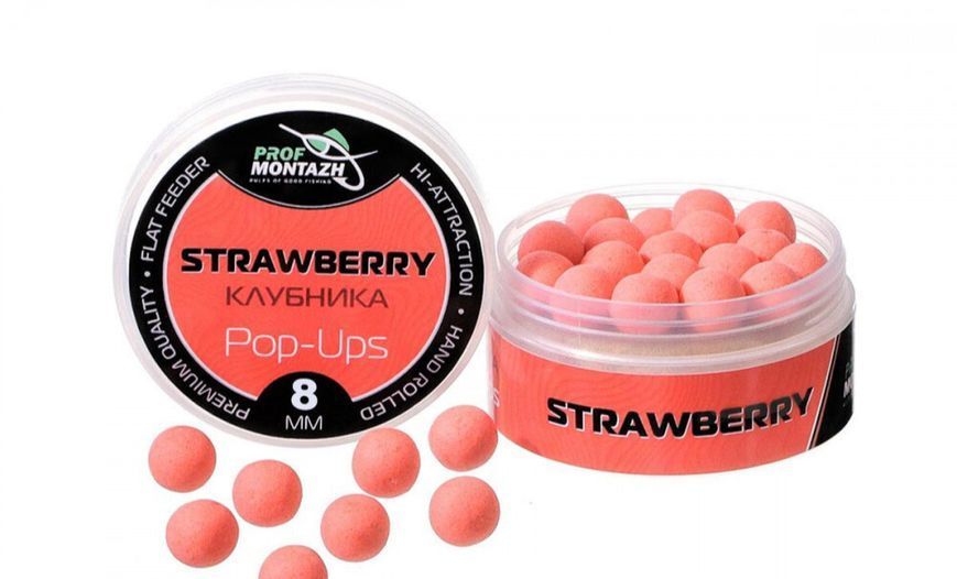 Бойли ProfMontazh POP UPS Strawberry 8мм 15477 фото Бойли ProfMontazh POP UPS Strawberry 8мм 15477 фото
