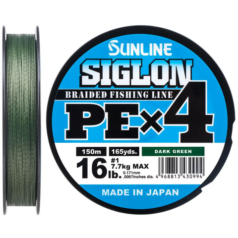 Шнур Sunline Siglon PE х4 150m 0.153mm 6.0kg col. Dark-Green 103819 фото