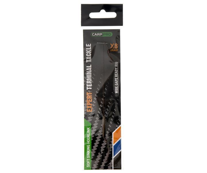 Готовий повідець Carp Pro Sinking Braid x8 30lb з гачком Wide Gape №4 108006 фото