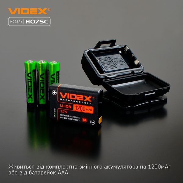 Налобний світлодіодний ліхтарик Vіdex VLF-H075C 550Lm 5000K 12076 фото