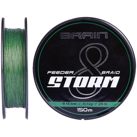 Шнур Brain Storm 8X 150m 0.14mm col. Green 106566 фото