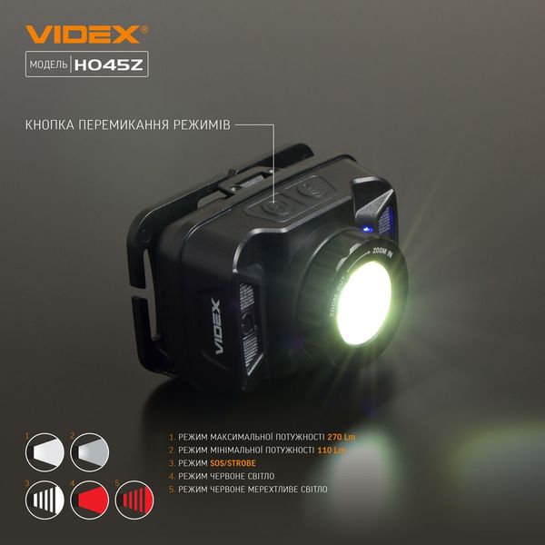 Ліхтар налобний Videx VLF-H045Z Cree XTE 5W 2162 фото