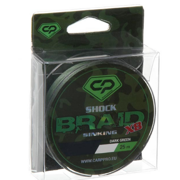 Шок-лидер плетеный Carp pro Diamond PE 8x Green 25lb 50m 15396 фото