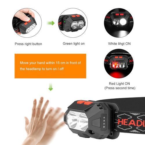 Ліхтар налобний PLD-SL02-XPG(white+red) Motion Sensor 105759 фото Ліхтар налобний PLD-SL02-XPG(white+red) Motion Sensor 105759 фото