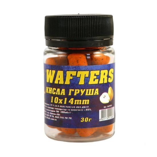 Бойли нейтральної плавучості WAFTERS помарнч.-білі Кисла груша 10мм 25г 15189 фото Бойли нейтральної плавучості WAFTERS помарнч.-білі Кисла груша 10мм 25г 15189 фото