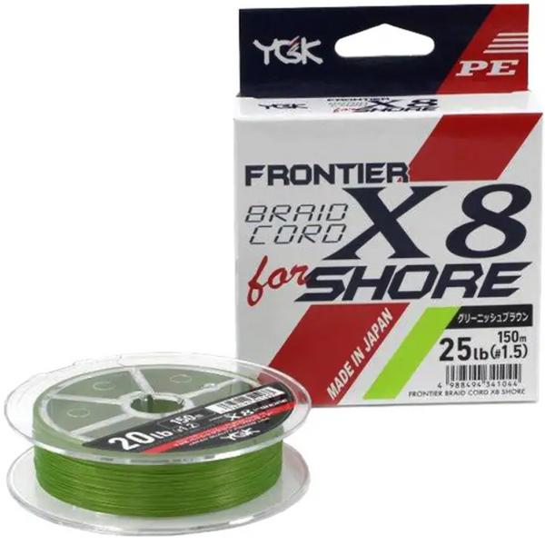 Шнур YGK Frontier Braid Cord X8 150m 0,235mm Green 78454 фото