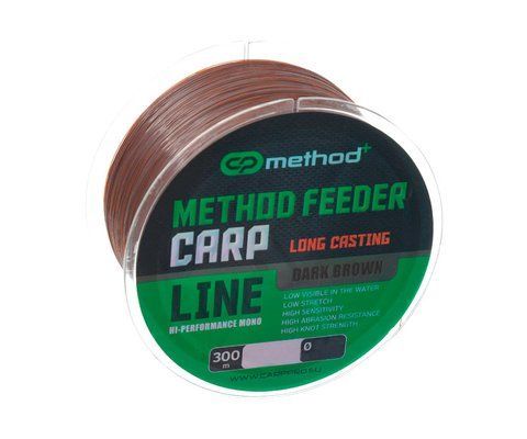 Жилка Carp Pro Method+ Method Feeder Carp Dark Brown 300м 0.25мм 108012 фото