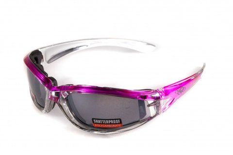 Очки защитные с уплотнителем Global Vision FlashPoint Pink-Silver (silver mirror) зеркальные серые 1ФЛЕШ-Ц20 фото