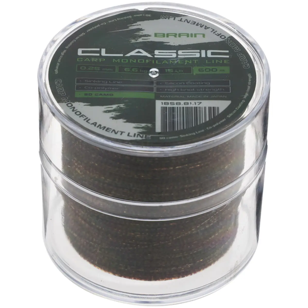 Леска Brain Classic Carp Line (3D camo) 600m 0.30mm 20lb 8.8kg 111982 фото