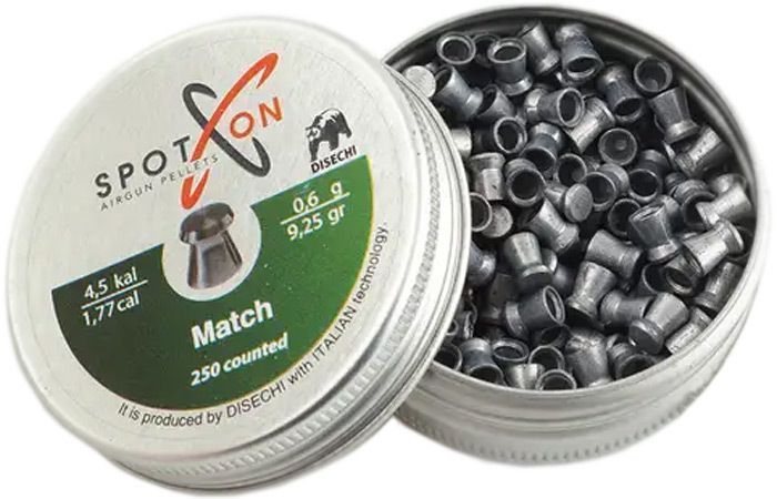 Пули для пневматики Spoton Match 4,5mm,0,60g 250шт\уп 13705 фото