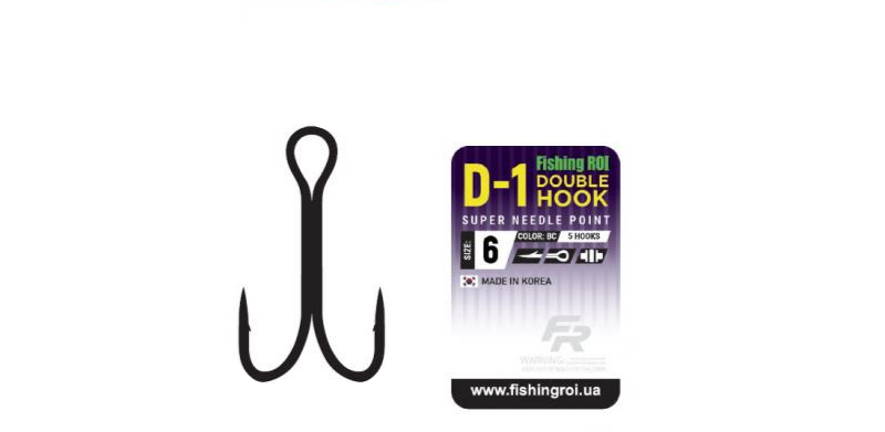Крючок двойной Fishing ROI Double Hook D-1 №1 11769 фото Крючок двойной Fishing ROI Double Hook D-1 №1 11769 фото