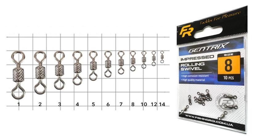 Вертлюжок Fishing ROI Impressed rolling swivel №2 76650 фото Вертлюжок Fishing ROI Impressed rolling swivel №2 76650 фото