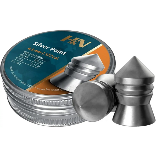 Пули для пневматики H&M Silver Point 400шт/уп 0,75g 4,5mm 25117 фото Пули для пневматики H&M Silver Point 400шт/уп 0,75g 4,5mm 25117 фото