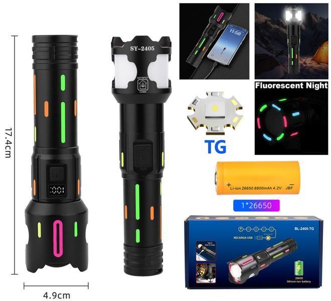 Фонарь NIGHT VISION FLUORESCENCE BL-2405-TG power bank 105752 фото Фонарь NIGHT VISION FLUORESCENCE BL-2405-TG power bank 105752 фото