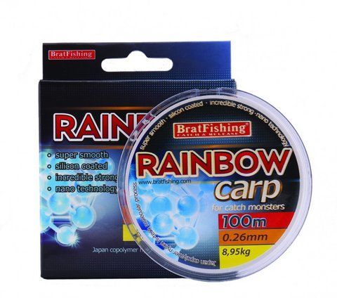Жилка Bratfishing Rainbow Carp 0,32mm 100m 1942 фото