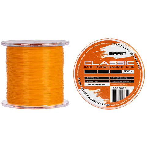 Леска Brain Classic Carp Line Solid Orange 600m 0.30mm 8,8kg 104612 фото