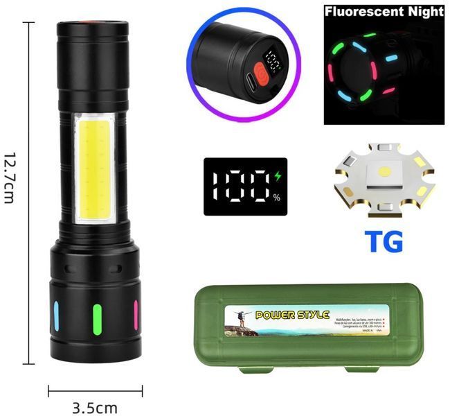 Фонарь NIGHT VISION FLUORESCENCE BL-627-TG+COB 105753 фото
