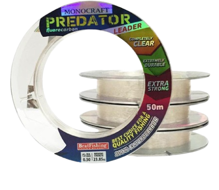 Жилка флюорокарбон Bratfishing Monocraft Predator Leader 0,14mm 50m 29802 фото