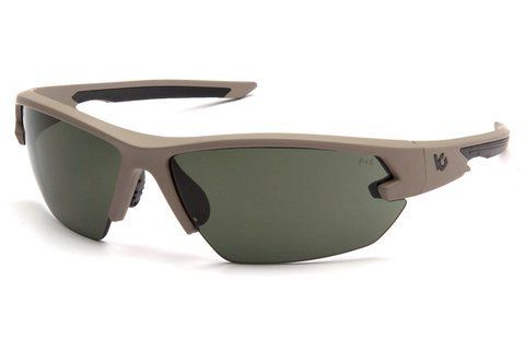 Очки защитные открытые Venture Gear Tactical Semtex 2.0 Tan (forest gray) Anti-Fog, чёрно-зелёные в песочной оправе 3СЕМТ-21 фото