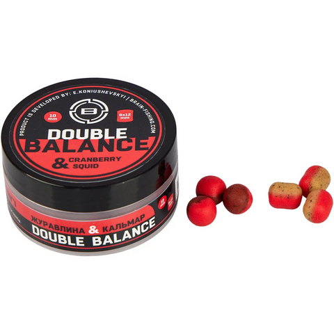 Бойли Brain Double Balance Cranberry&Squid Журавлина+Кальмар 12mm+10mmx14mm 104872 фото