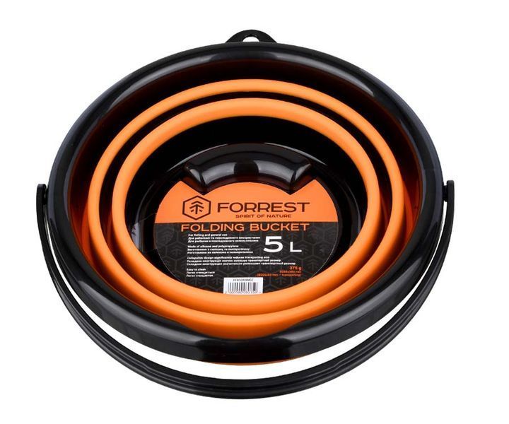 Відро складне Forrest Folding Bucket 5L Orange 76087 фото Відро складне Forrest Folding Bucket 5L Orange 76087 фото