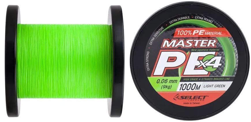 Шнур Select Master Pe 0.10mm1000m col. Light Green 107284 фото Шнур Select Master Pe 0.10mm1000m col. Light Green 107284 фото